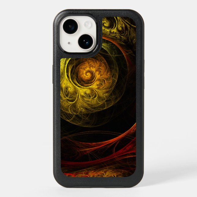 Sunrise Floral Red Abstract Art Otterbox iPhone Case (Back)