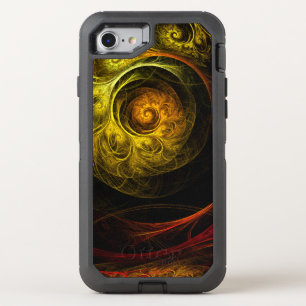 Sunrise Floral Red Abstract Art OtterBox Defender iPhone SE/8/7 Case