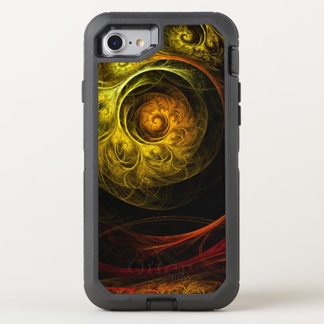 Sunrise Floral Red Abstract Art Otterbox iPhone Case (Back)