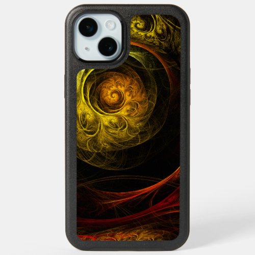 Sunrise Floral Red Abstract Art iPhone 15 Plus Case