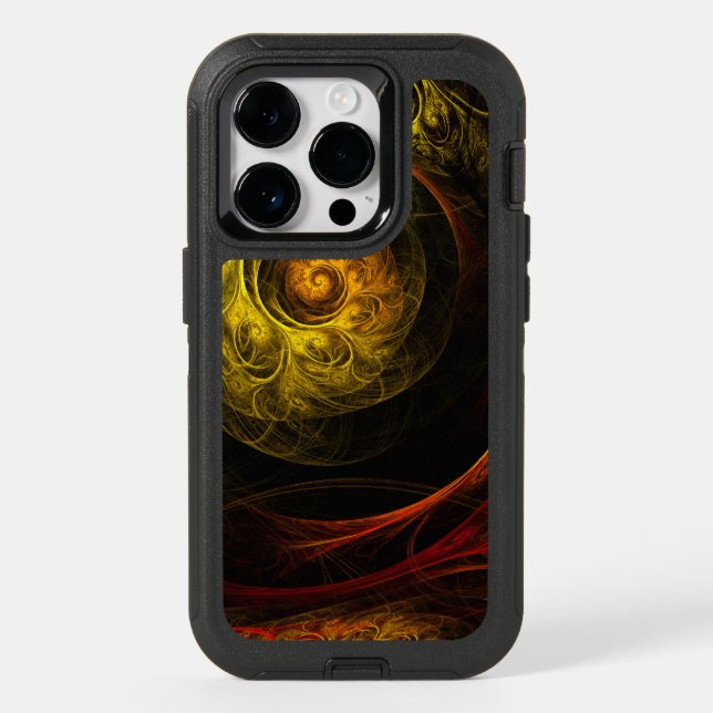 Sunrise Floral Red Abstract Art Otterbox iPhone Case (Back)