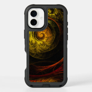 Sunrise Floral Red Abstract Art iPhone 16 Plus Case