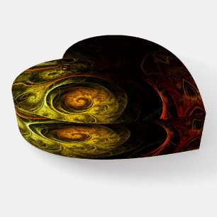 Sunrise Floral Red Abstract Art Paperweight