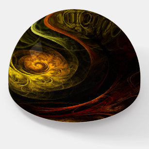Sunrise Floral Red Abstract Art Paperweight