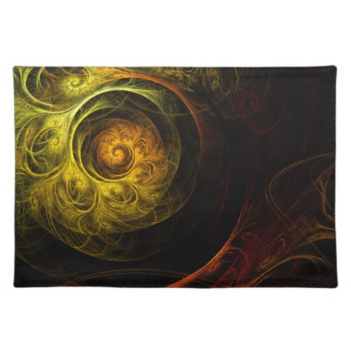 Sunrise Floral Red Abstract Art Placemat