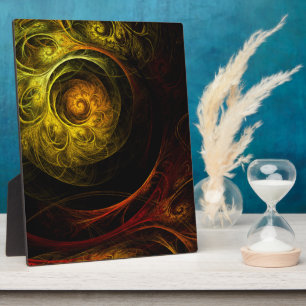 Sunrise Floral Red Abstract Art Plaque
