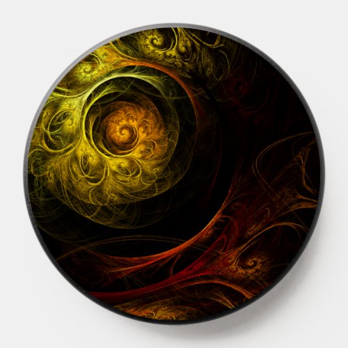Sunrise Floral Red Abstract Art PopSocket