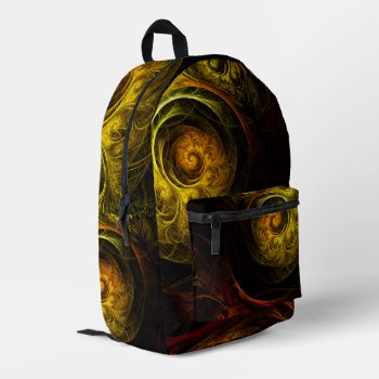 Sunrise Floral Red Abstract Art Printed Backpack by OniArts at Zazzle
