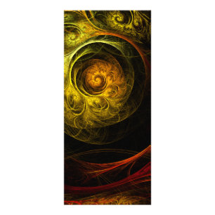 Sunrise Floral Red Abstract Art Rack Card