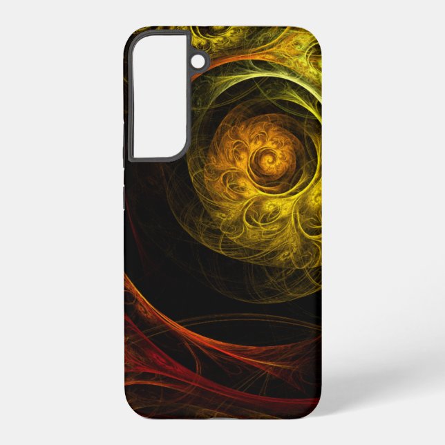 Sunrise Floral Red Abstract Art Samsung Galaxy Case (Back)