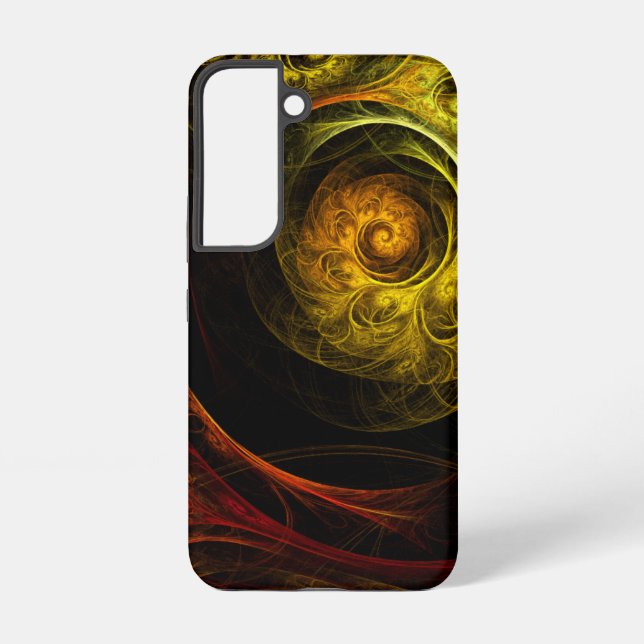 Sunrise Floral Red Abstract Art Samsung Galaxy Case (Back)