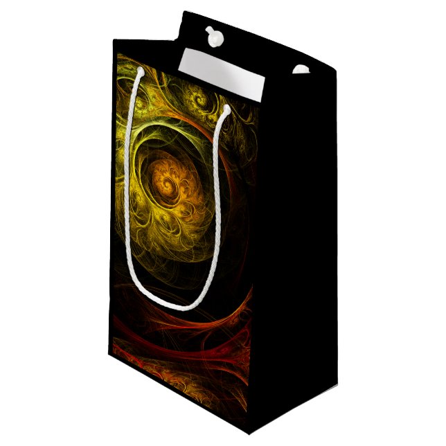 Sunrise Floral Red Abstract Art Small Gift Bag (Front Angled)