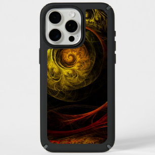 Sunrise Floral Red Abstract Art iPhone 15 Pro Max Case