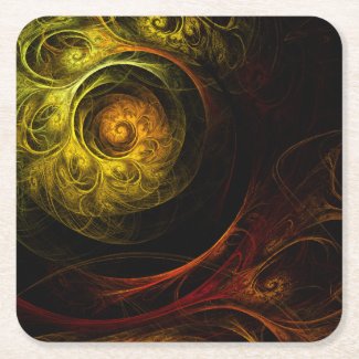 Sunrise Floral Red Abstract Art