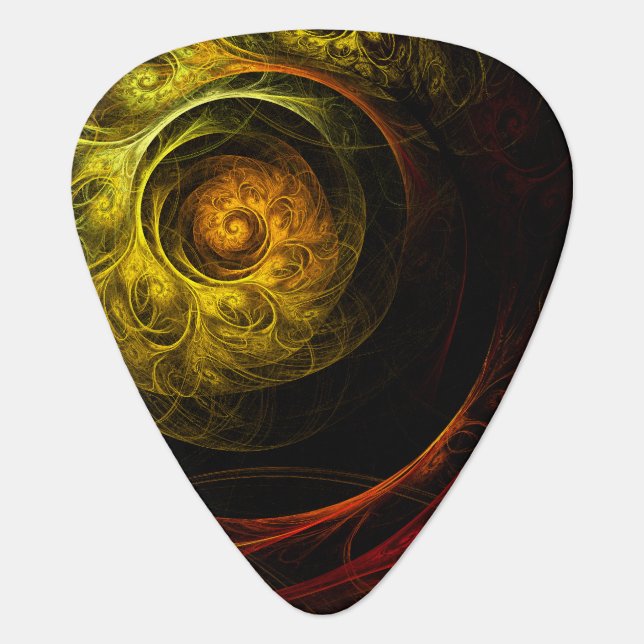 Sunrise Floral Red Abstract Art Standard Guitar Guitar Pick (Front)