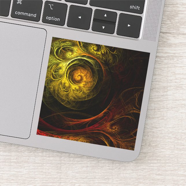 Sunrise Floral Red Abstract Art Sticker (Detail)