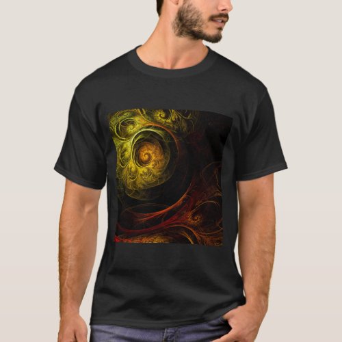 Sunrise Floral Red Abstract Art T_Shirt