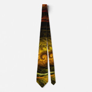 Sunrise Floral Red Abstract Art Tie