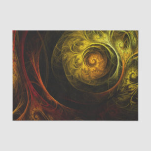 Sunrise Floral Red Abstract Art Tissue Paper