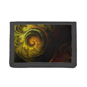 Sunrise Floral Red Abstract Art Tri-fold Wallet