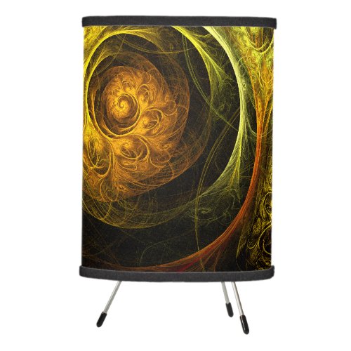 Sunrise Floral Red Abstract Art Tripod Lamp