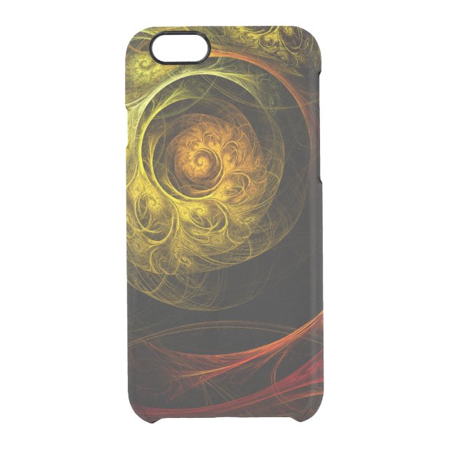 Sunrise Floral Red Abstract Art Uncommon iPhone Case (Back)