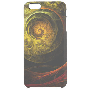 Sunrise Floral Red Abstract Art Clear iPhone 6 Plus Case