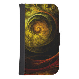 Sunrise Floral Red Abstract Art Wallet Case