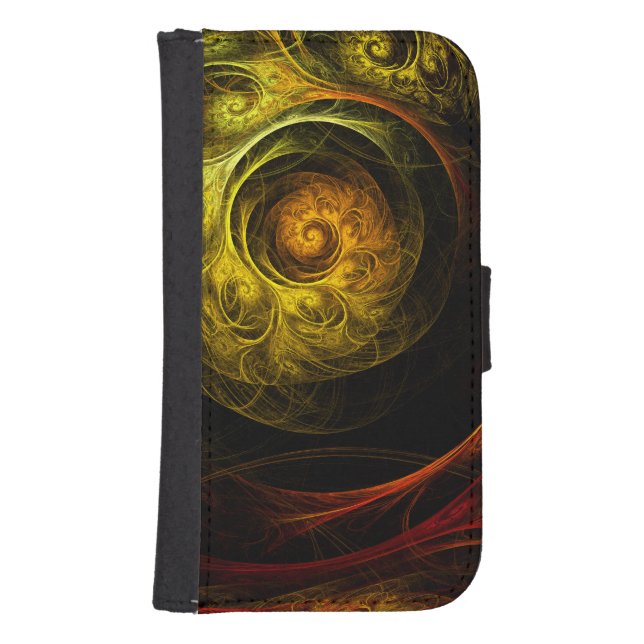 Sunrise Floral Red Abstract Art Wallet Case (Front)