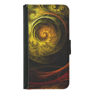 Sunrise Floral Red Abstract Art Wallet Case