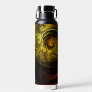 Sunrise Floral Red Abstract Art Water Bottle