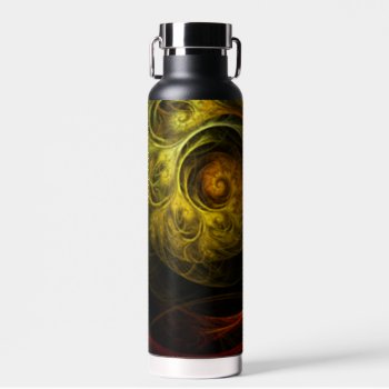 Sunrise Floral Red Abstract Art Water Bottle by OniArts at Zazzle