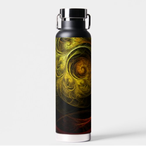 Sunrise Floral Red Abstract Art Water Bottle