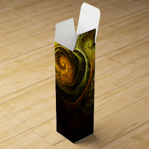Sunrise Floral Red Abstract Art Wine Gift Box