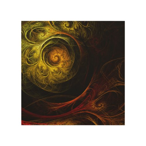Sunrise Floral Red Abstract Art Wood Wall Art