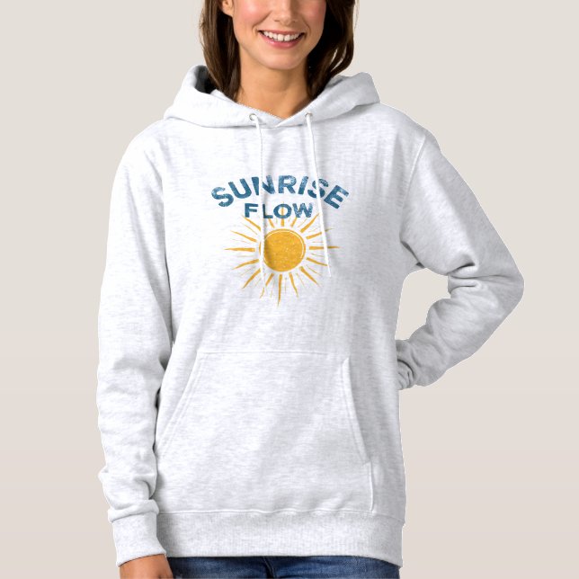 Sunrise Flow Retro Sun Graphic Print Vinyasa Yoga  Hoodie (Front)