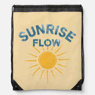 Sunrise Flow Yoga Vinyasa Sun Yellow Beach Daypack Drawstring Bag