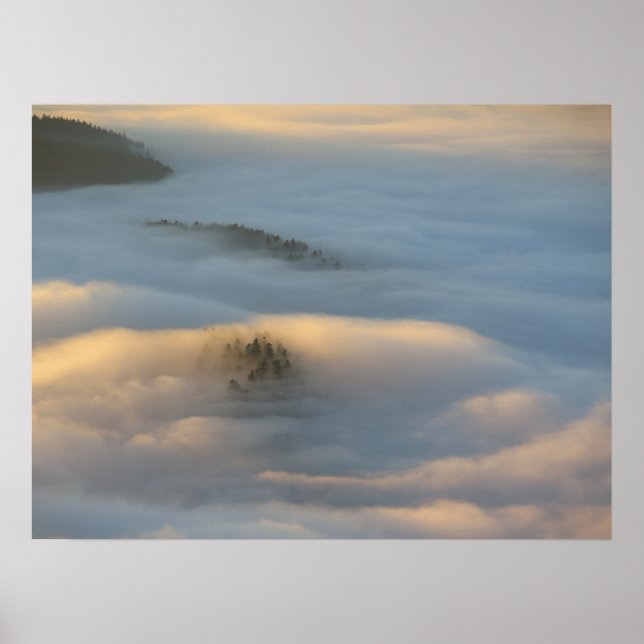 Sunrise fog in Pieniny mountains Poster (Front)