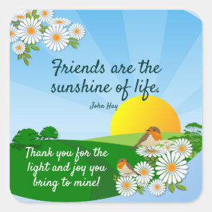 Sunrise Friendship Appreciation Square Sticker