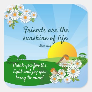 Sunrise Friendship Appreciation Square Sticker by DazzleOnZazzle at Zazzle