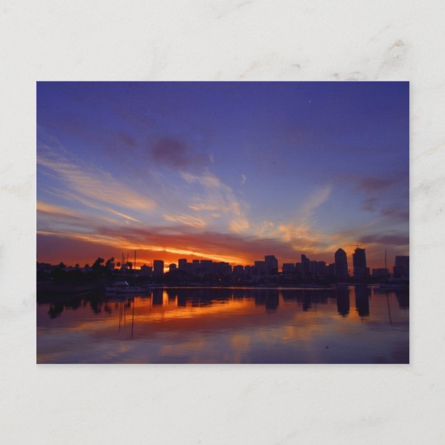 Sunrise From San Diego Bay Postcard (Front)