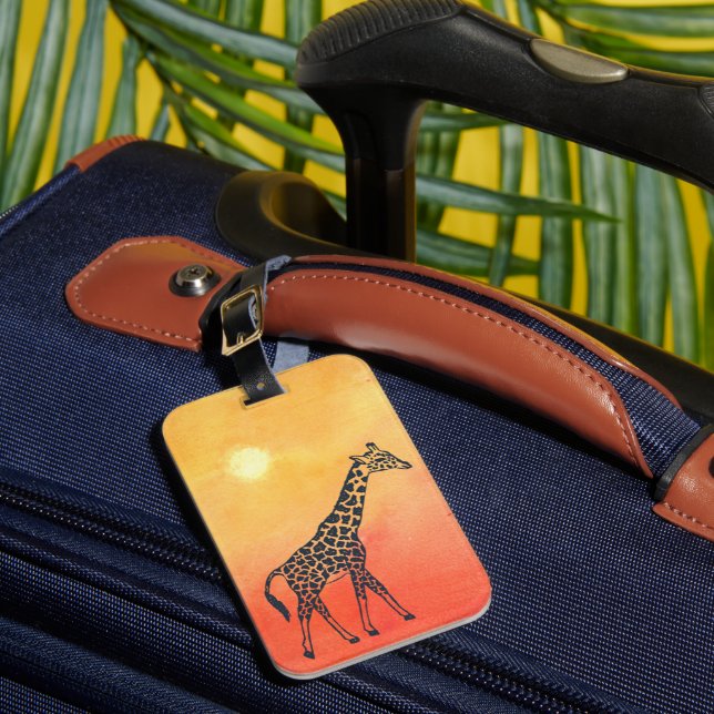 Sunrise Giraffe  Luggage Tag (Front Insitu 1)
