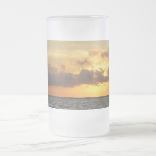 Sunrise Glory Folly Beach Frosted Glass Beer Mug