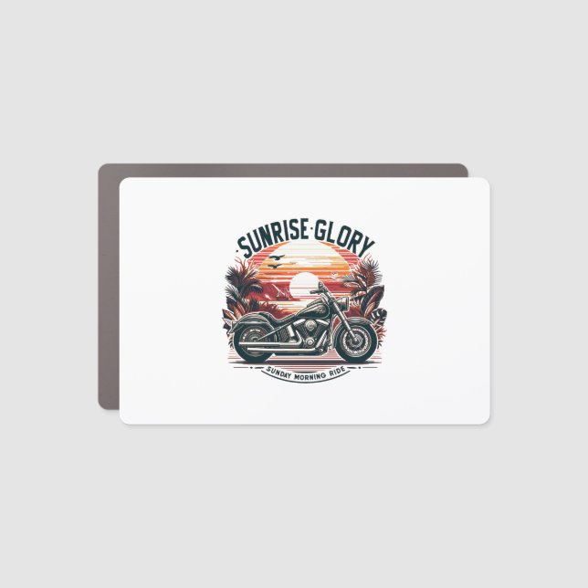 SUNRISE GLORY SUNDAY MORNING RIDE CAR MAGNET (Front)