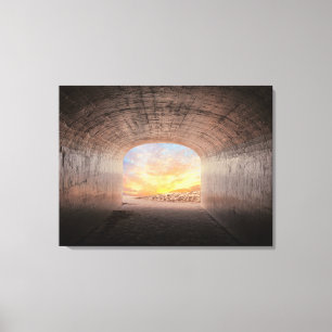 sunrise glow in tunnel canvas print