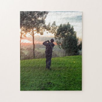 Sunrise Golfer Jigsaw Puzzle by StuffOrSomething at Zazzle