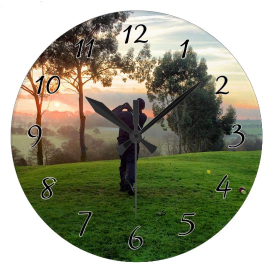 Sunrise Golfer Large Clock