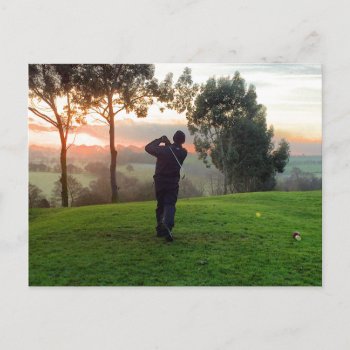 Sunrise Golfer Postcard by StuffOrSomething at Zazzle