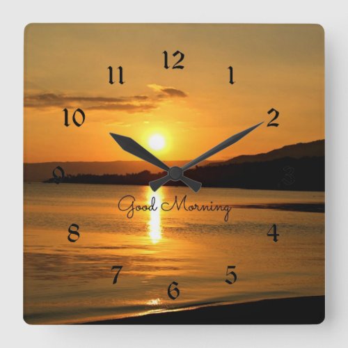 Sunrise _ Good Morning Square Wall Clock