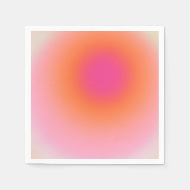 Sunrise Gradient - Beige Pink Orange Napkins (Front)